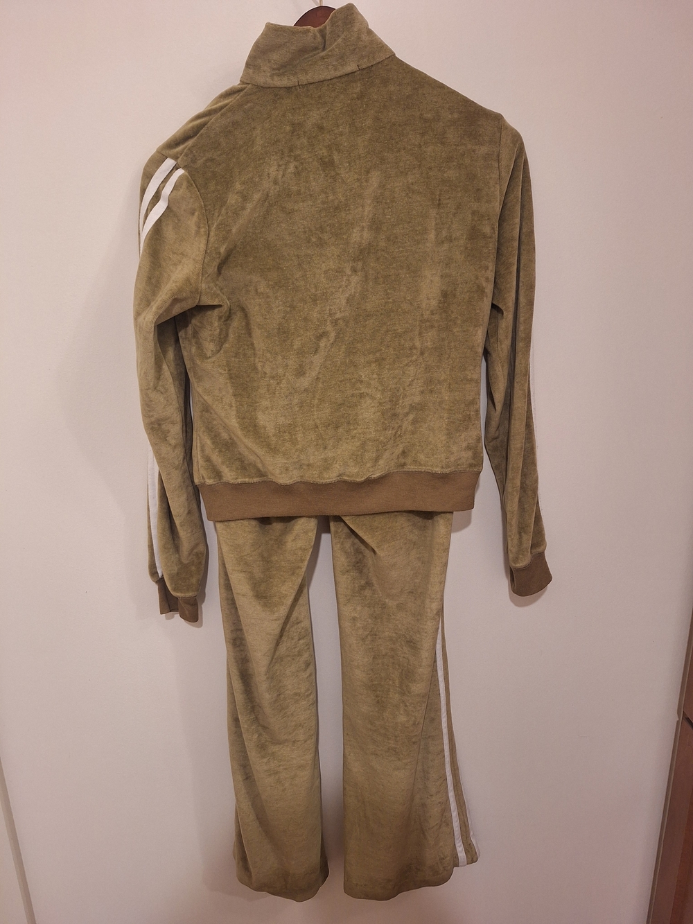 Hale Bob Olive Green Velour Track Jacket with White Stripes - Picture 6 of 11